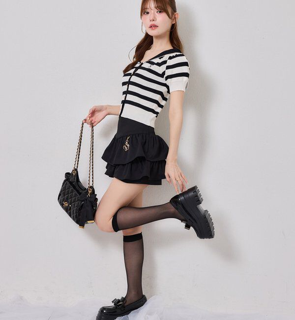  「チャーム付きティアードミニスカパン」|スカート|