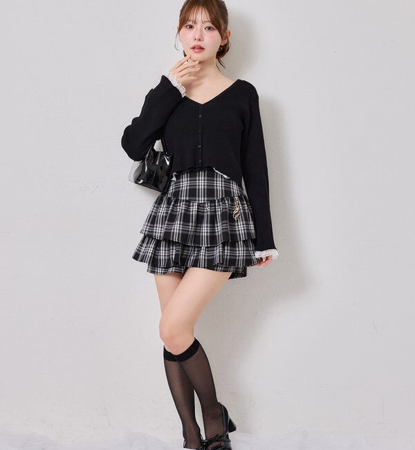  「チャーム付きティアードミニスカパン」|スカート|