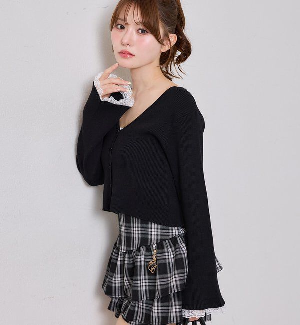  「チャーム付きティアードミニスカパン」|スカート|