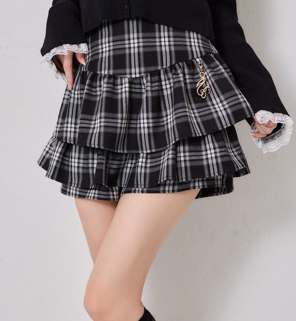  「チャーム付きティアードミニスカパン」|スカート|