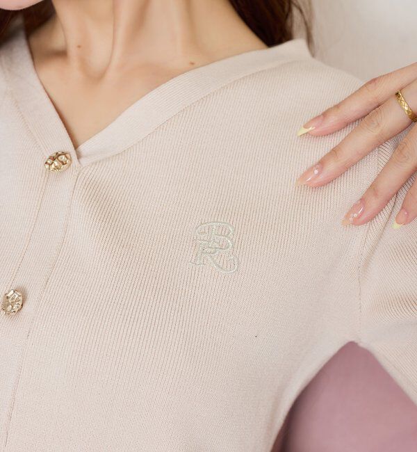  「ロゴ刺繍入りバルーントップス」|ニット・セーター|