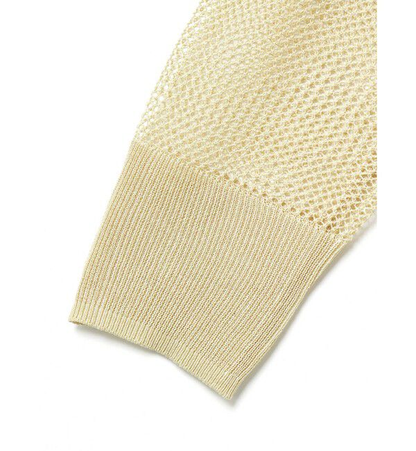 mizuiro ind「mizuiro ind メッシュ柄Vネックロングカーディガン」|ニット・セーター|