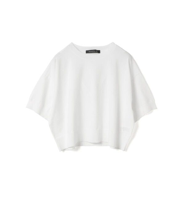 mizuiro ind「mizuiro ind クルーネックハーフスリーブプルオーバー」|ニット・セーター|オフホワイト