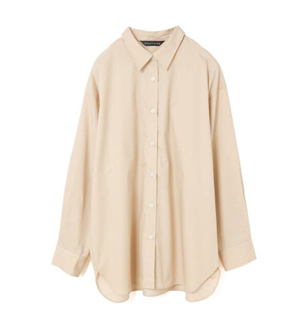 mizuiro ind「mizuiro ind メンズライクワイドシャツ」|シャツ・ブラウス|ベージュ
