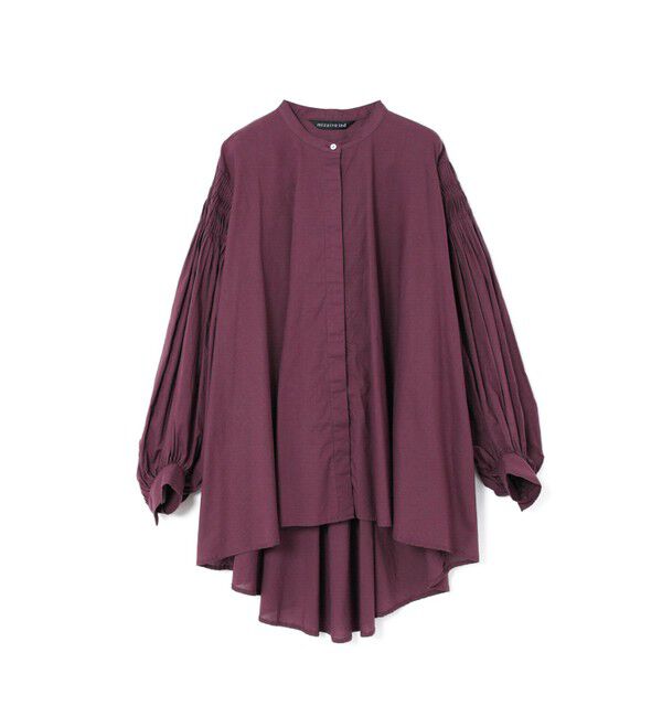 mizuiro ind「mizuiro ind ピンタックパフスリーブシャツ」|シャツ・ブラウス|ワイン
