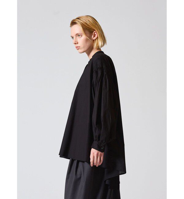 mizuiro ind「mizuiro ind ピンタックパフスリーブシャツ」|シャツ・ブラウス|