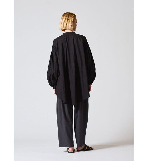 mizuiro ind「mizuiro ind ピンタックパフスリーブシャツ」|シャツ・ブラウス|