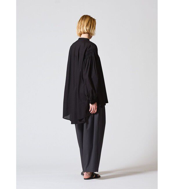 mizuiro ind「mizuiro ind ピンタックパフスリーブシャツ」|シャツ・ブラウス|