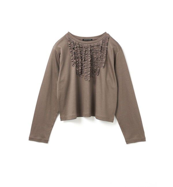 mizuiro ind「mizuiro ind フロントフリルプルオーバー」|Tシャツ・カットソー|ピンクベージュ