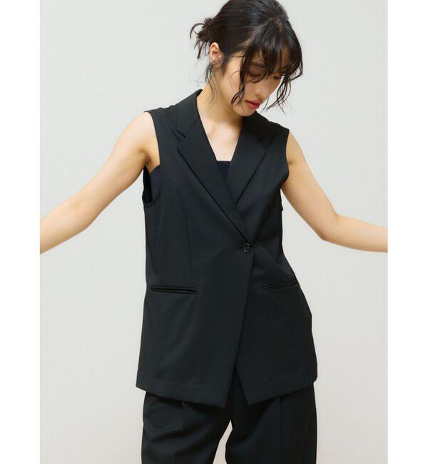 MIDIUMISOLID「MIDIUMISOLID for Ladies ウエストシェイプテーラードジレ」|ベスト・ジレ|