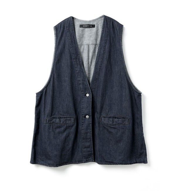 mizuiro ind「mizuiro ind デニムベスト」|ベスト・ジレ|ワンウォッシュ