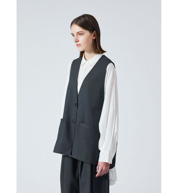 mizuiro ind「mizuiro ind ディープVネックワイドベスト」|ベスト・ジレ|