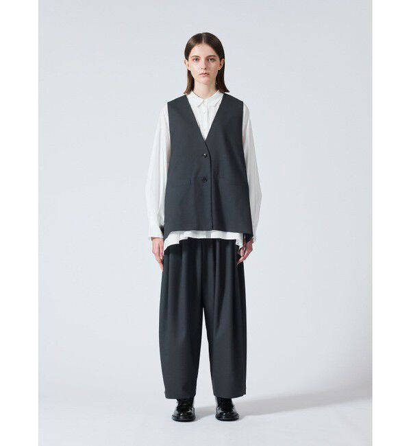 mizuiro ind「mizuiro ind ディープVネックワイドベスト」|ベスト・ジレ|