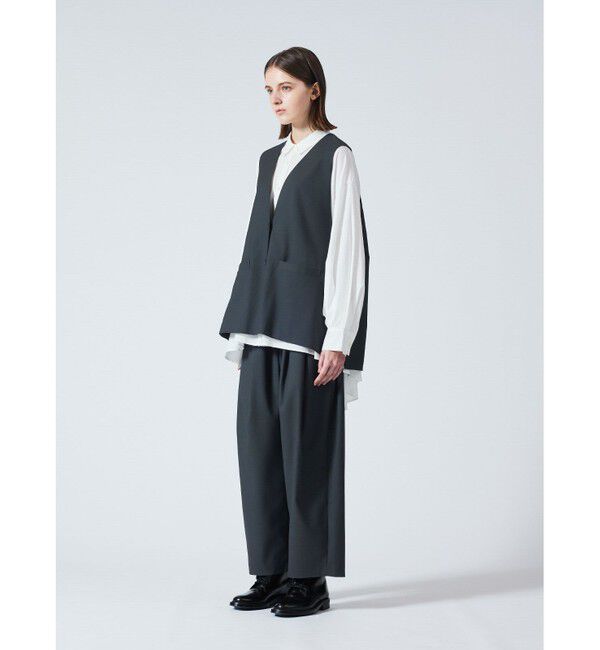 mizuiro ind「mizuiro ind ディープVネックワイドベスト」|ベスト・ジレ|