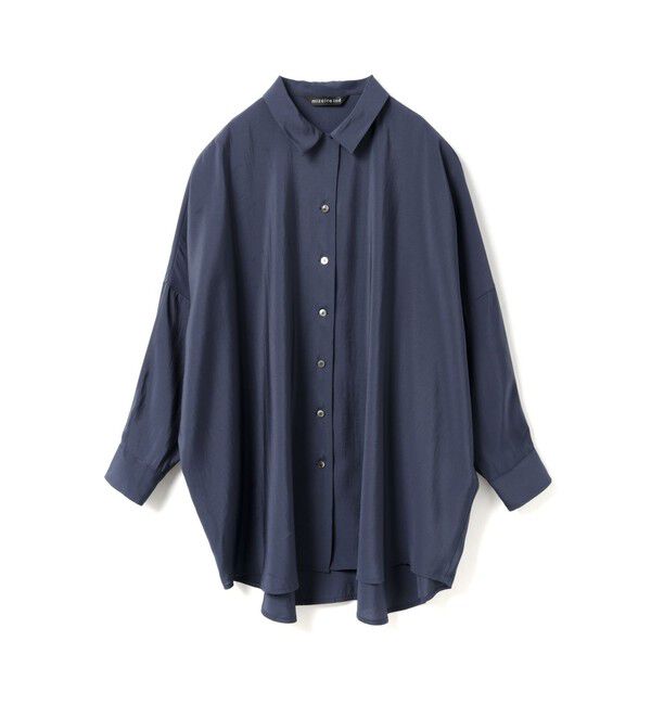 mizuiro ind「mizuiro ind ワイドチュニックシャツ」|シャツ・ブラウス|ネイビー