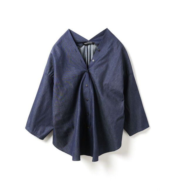 mizuiro ind「mizuiro ind Vネックデニムシャツ」|シャツ・ブラウス|