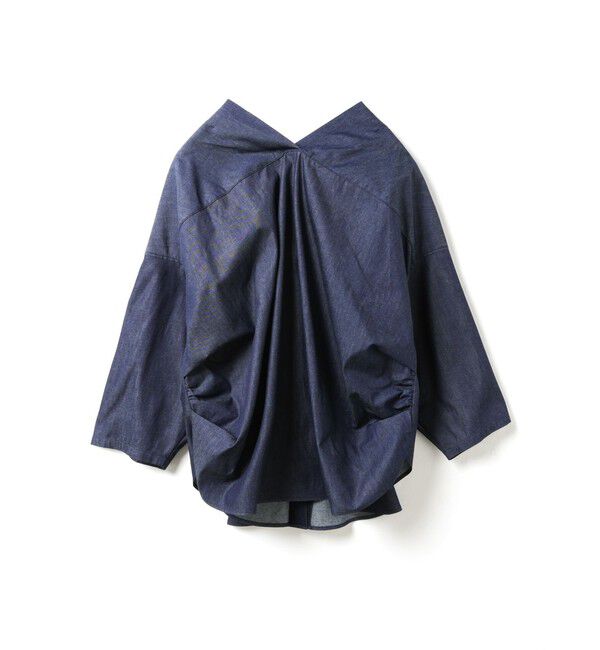 mizuiro ind「mizuiro ind Vネックデニムシャツ」|シャツ・ブラウス|
