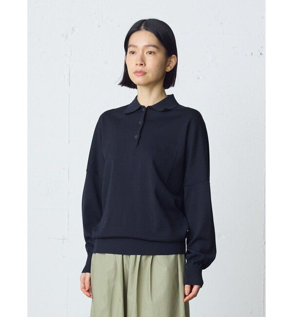 MidiUmi「MidiUmi ワイドニットポロ」|シャツ・ブラウス|