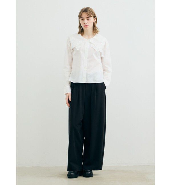 MARMARMAR「MARMARMAR レースカラーロングスリーブシャツ」|シャツ・ブラウス|オフホワイト