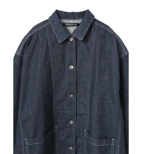 mizuiro ind「mizuiro ind ワイドデニムカバーオール(ONEWASH)」|デニムジャケット|