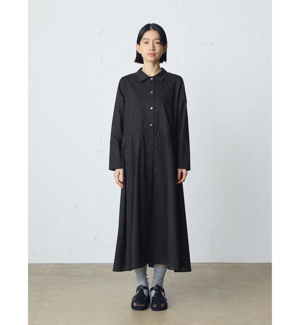 MidiUmi「MidiUmi ウエスト切り替えドットワンピース」|ワンピース|ブラック