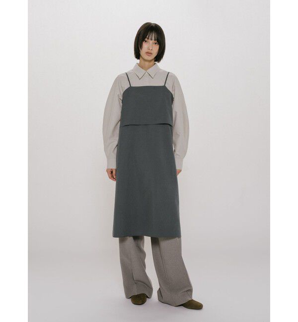 MIDIUMISOLID「MIDIUMISOLID for Ladies レイヤードキャミソールワンピース」|ワンピース|チャコールグレー