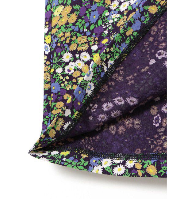 mizuiro ind「mizuiro ind フラワープリントフレンチスリーブプルオーバー」|Tシャツ・カットソー|