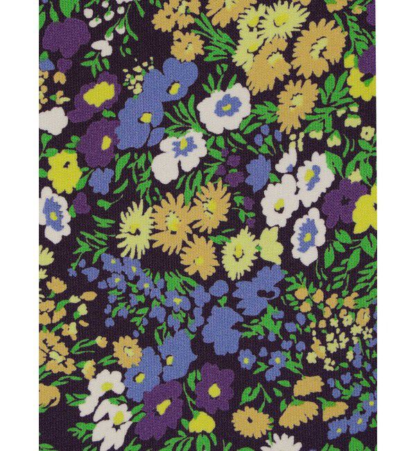 mizuiro ind「mizuiro ind フラワープリントラウンドカラーカーディガン」|カーディガン|