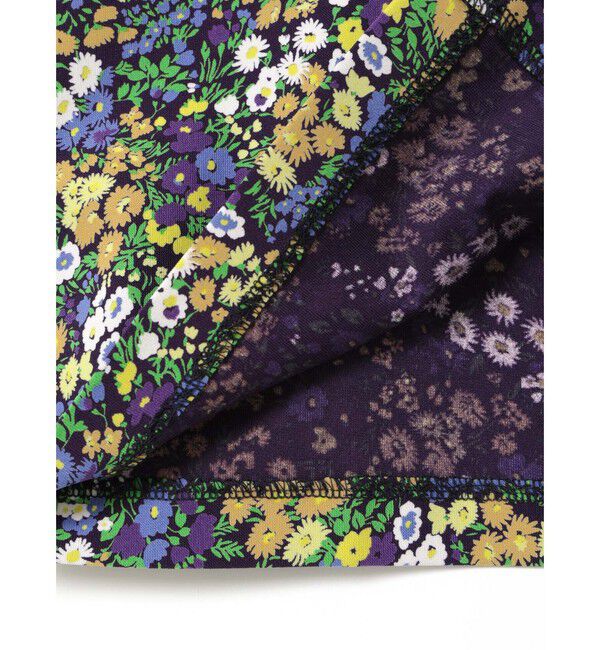 mizuiro ind「mizuiro ind フラワープリントラウンドカラーカーディガン」|カーディガン|