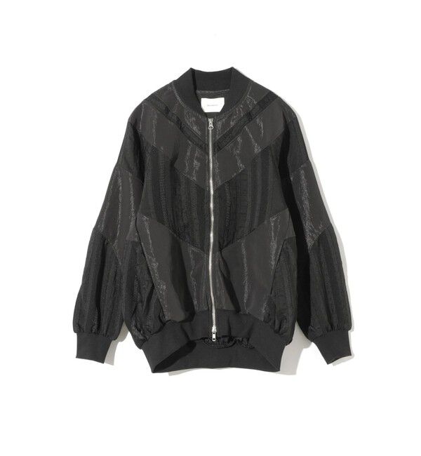 MIDIUMISOLID「MIDIUMISOLID for Ladies マテリアルミックスジャケット」|テーラードジャケット|ブラック