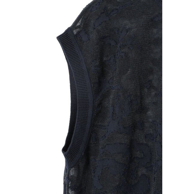 mizuiro ind「mizuiro ind メッシュ刺繍ショートベスト」|ベスト・ジレ|