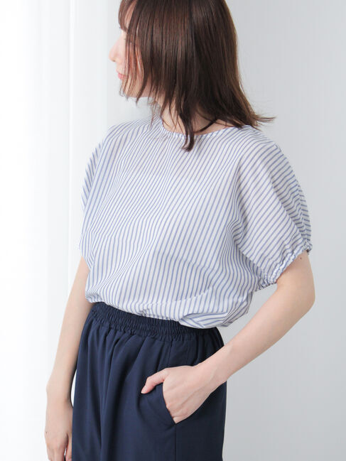 Te chichi TERRASSE「【ｲｰｼﾞｰｹｱ/接触冷感】無地/柄アソートパフスリーブブラウス」|シャツ・ブラウス|