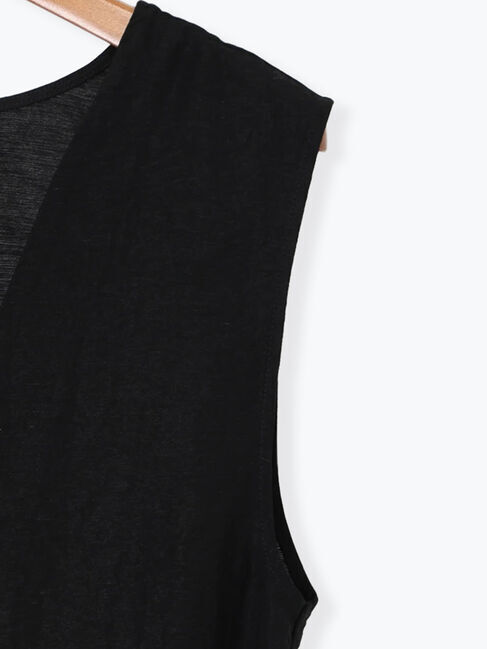 Lugnoncure「ベルト付き麻調ジレ」|ダウンベスト・ベスト|