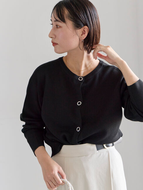 Te chichi「前後2WAYスウェットライクニット」|ニット・セーター|ブラック