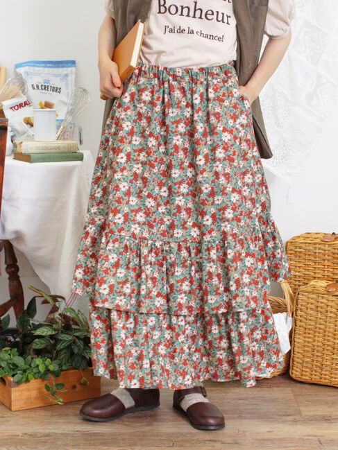 Samansa Mos2「柄アソート裾重ねスカート」|スカート|