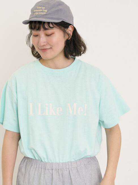 Samansa Mos2「【UVカット】スラブ天竺ロゴプリントTシャツ」|Tシャツ・カットソー|ミント