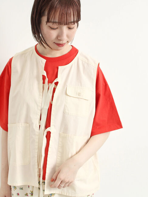 SM2「リボンフィッシングベスト」|ダウンベスト・ベスト|クリーム