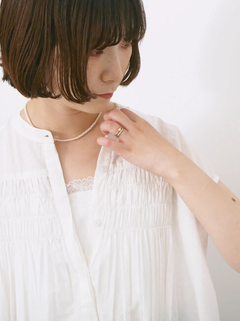 Samansa Mos2 blue「前後2way幅広レースタンク」|Tシャツ・カットソー|