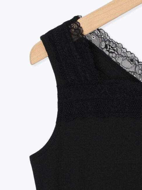 Samansa Mos2 blue「前後2way幅広レースタンク」|Tシャツ・カットソー|