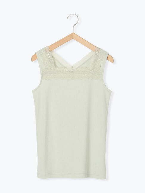 Samansa Mos2 blue「前後2way幅広レースタンク」|Tシャツ・カットソー|