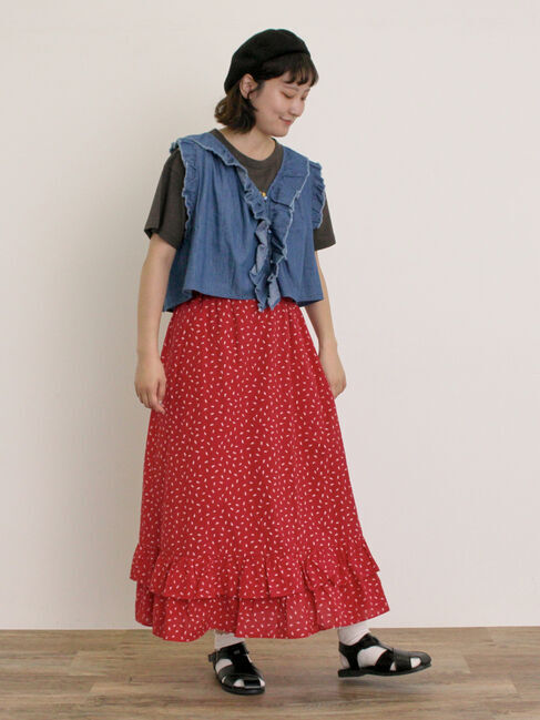 Samansa Mos2「柄アソート裾ティアードスカート」|スカート|