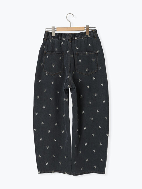 Samansa Mos2「【S/M/Lサイズ】刺繍デニム/ヒッコリーカーブパンツ」|その他|