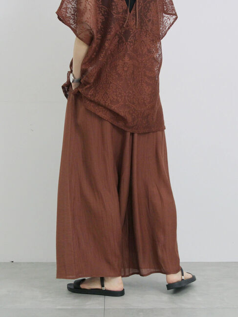 Samansa Mos2 blue「楊柳ガウチョパンツ」|その他|