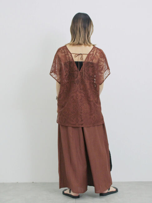 Samansa Mos2 blue「楊柳ガウチョパンツ」|その他|