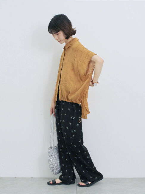 Samansa Mos2 blue「花柄イージーパンツ」|その他|