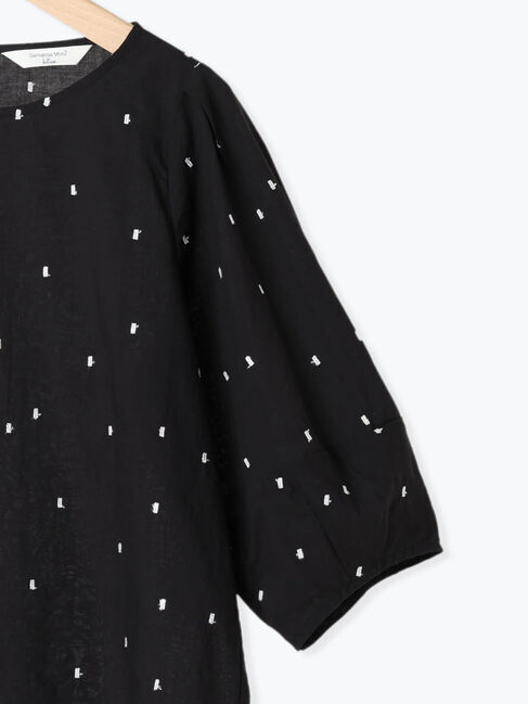 Samansa Mos2 blue「◎ドット刺繍ブラウス」|シャツ・ブラウス|