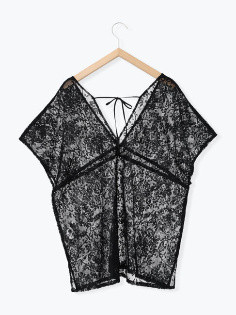 Samansa Mos2 blue「レースブラウス」|シャツ・ブラウス|