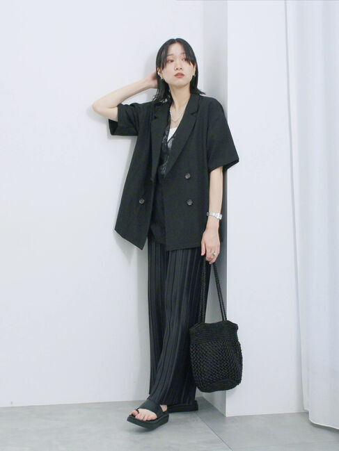 Samansa Mos2 blue「レースブラウス」|シャツ・ブラウス|