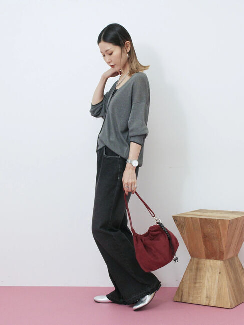 Samansa Mos2 blue「Vカットメリージェーン」|ビジネス・ドレスシューズ|