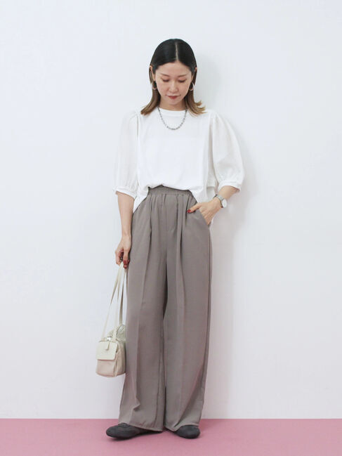 Samansa Mos2 blue「袖ボリュームTシャツ」|Tシャツ・カットソー|